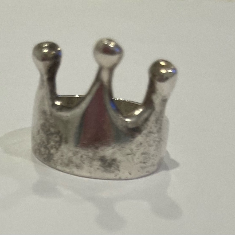 3 Pc Lot Sterling Silver Crown Tiara Rings As-Is - Picture 5 of 9
